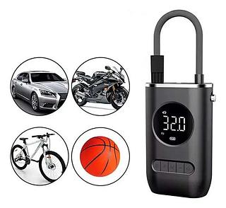 Compressor Calibrador de Ar Portátil de Pneu Carro Bike Moto Recarregável