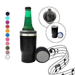 Copo Térmico Long Neck com Som Bluetooth 2 Tampas (Com logo)