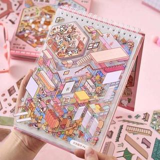 Caderno Adesivos 3D com 20 Cenários