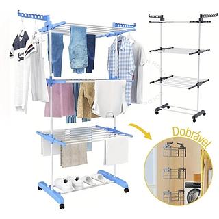 Varal De Chão Dobrável com Rodinhas 3 Andares