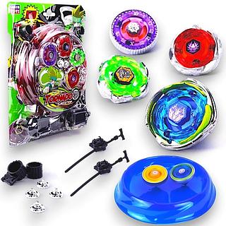 Kit 4 Beyblade Metal Com Led + 2 Lançadores + 4 Ponteiras + Arena
