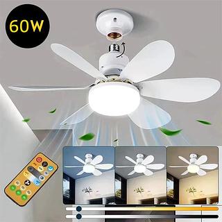 Ventilador de Teto 60W Lâmpada 3 Cores Silencioso Bivolt 2 em 1