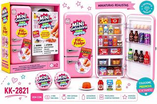 Mini Geladeira Minis Brand Com 2 Cápsulas Surpresas - ROSA