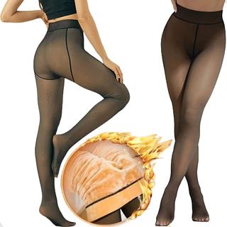 Meia-Calça Térmica Forrada Translúcida de Lã Feminina