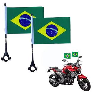 Bandeira do Brasil para Moto Bicicleta c/ haste flexível Torcida e Passeata