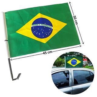 Bandeira Do Brasil Para Carro Com Haste Suporte De Vidro Manifestacao