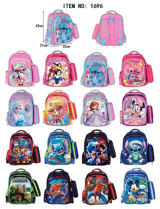 Mochila Grande + Estojo Personagens Diversos