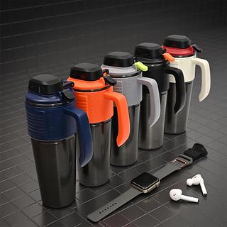 Garrafa Termica Inox 1000ml Revestimento Ceramico Tampa com Trava Giratoria Abertura Rapida Copo Estreito para Carro