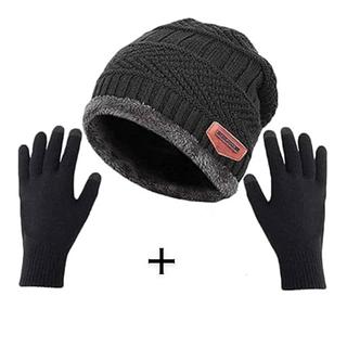kit Touca de Lã Forrada + Luva Touch Screen