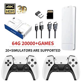 Vídeo Game Stick M15 Pro 4k 64gb Hdmi Com 2 Controles Se Fio +20mil Jogos