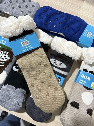 Meias Térmicas Grossa De Lã Estampas Masculina Sola Antiderrapante (Tamanho 8-10)