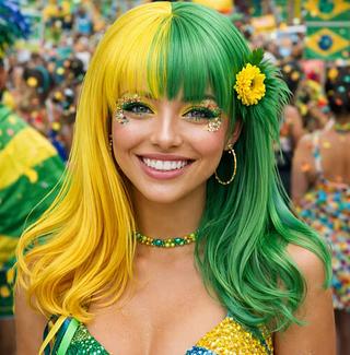 Peruca Cabelo Longo Torcida Copa