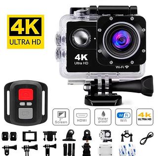 Câmera de ação 4K Ultra HD WiFi 30 metros à prova d'água com controle remoto Click