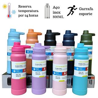 Garrafa térmica 800ml c/ Base de borracha